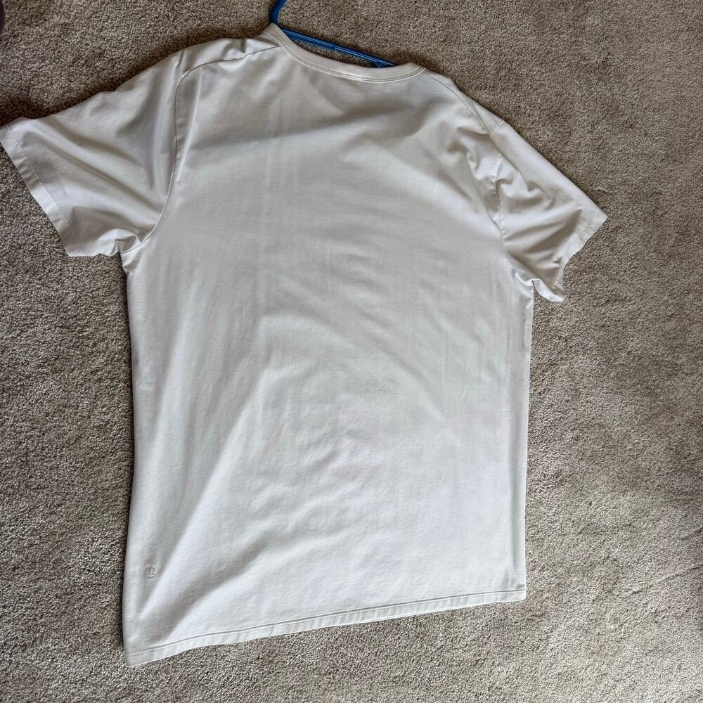 Lululemon Men White Fundamental T Shirt Crew Neck Short Sleeve Tee XL - Picture 2 of 6